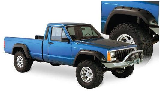 Bushwacker 84-01 Jeep Cherokee Cutout Style Flares 4pc Fits 2-Door Sport Utility Only - Black - Mammoth Racing -