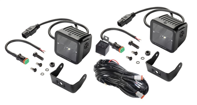 Hella Universal Black Magic 3.2in L.e.d. Cube Kit - Flood Beam (Long Range) - Mammoth Racing -
