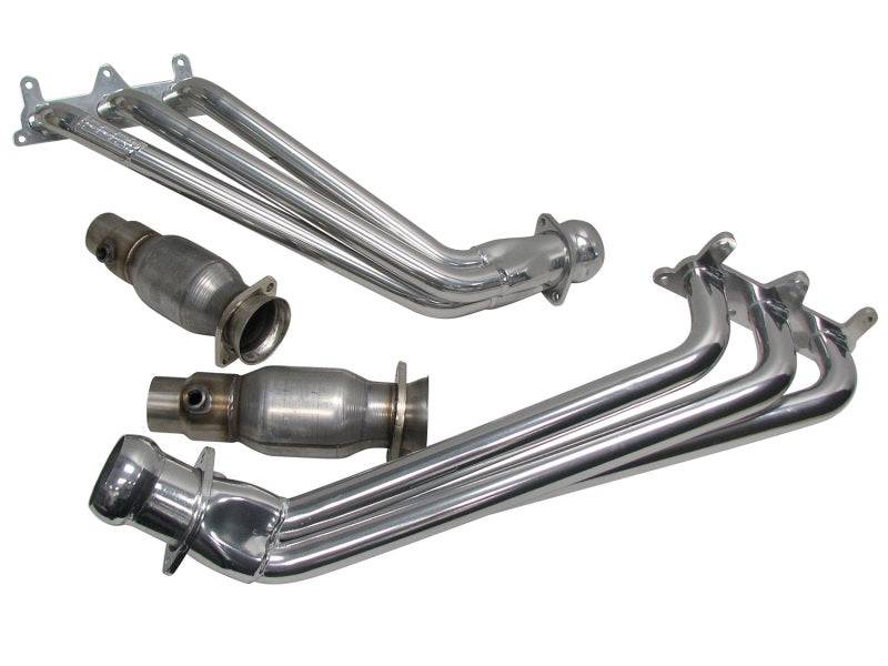 BBK 10-11 Camaro V6 Long Tube Exhaust Headers With Converters - 1-5/8 Silver Ceramic - Mammoth Racing -