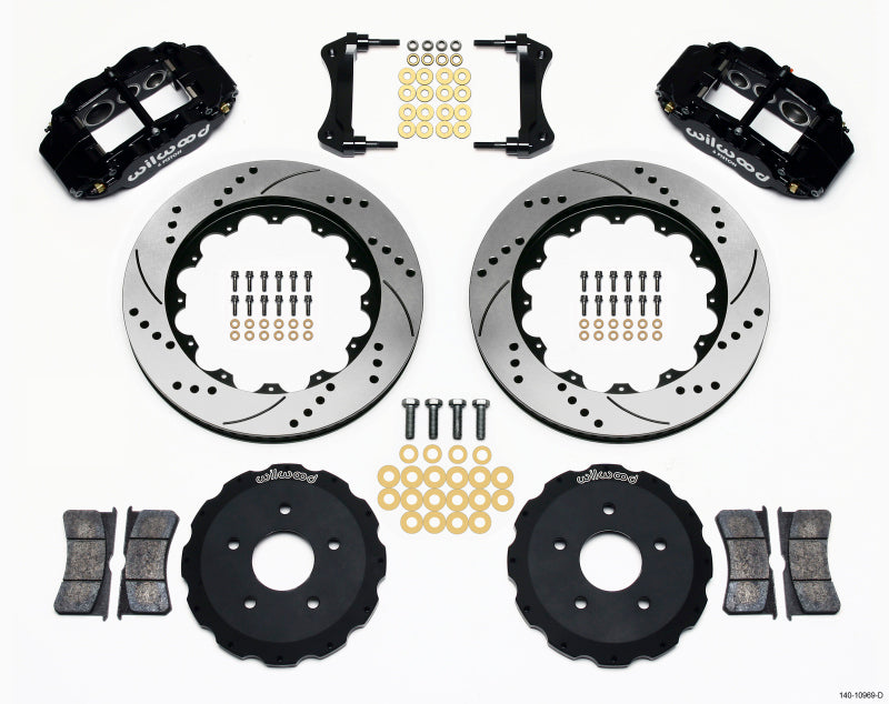 Wilwood Narrow Superlite 6R Front Hat Kit 14.00in Drilled Backdraft Cobra (bmw E36 Based) - Mammoth Racing -