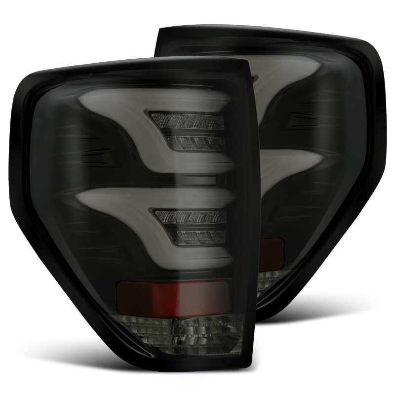 AlphaRex 09-14 Ford F-150 (Excl Flareside Truck Bed Models) PRO-Series LED Tail Lights Jet Black - Mammoth Racing -