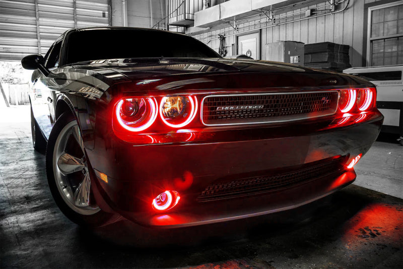 Oracle Dodge Challenger 08-14 LED Waterproof Halo Kit - Red - Mammoth Racing -