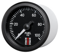 Autometer Stack 52mm 0-100 PSI 1/8in Nptf Male Pro Stepper Motor Fuel Pressure Gauge - Black - My Store