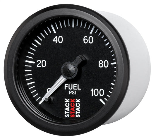 Autometer Stack 52mm 0-100 PSI 1/8in Nptf Male Pro Stepper Motor Fuel Pressure Gauge - Black