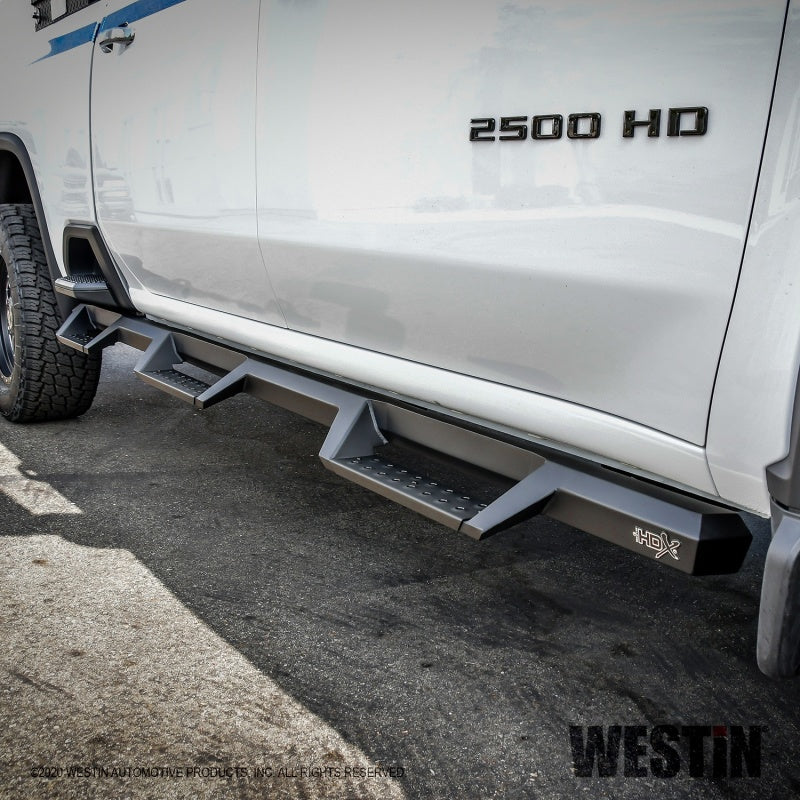 Westin 2020 Chevy Silverado 2500/3500 Crew Cab (6.5ft Bed) HDX W2W Nerf Step Bars - Textured Black - Mammoth Racing -