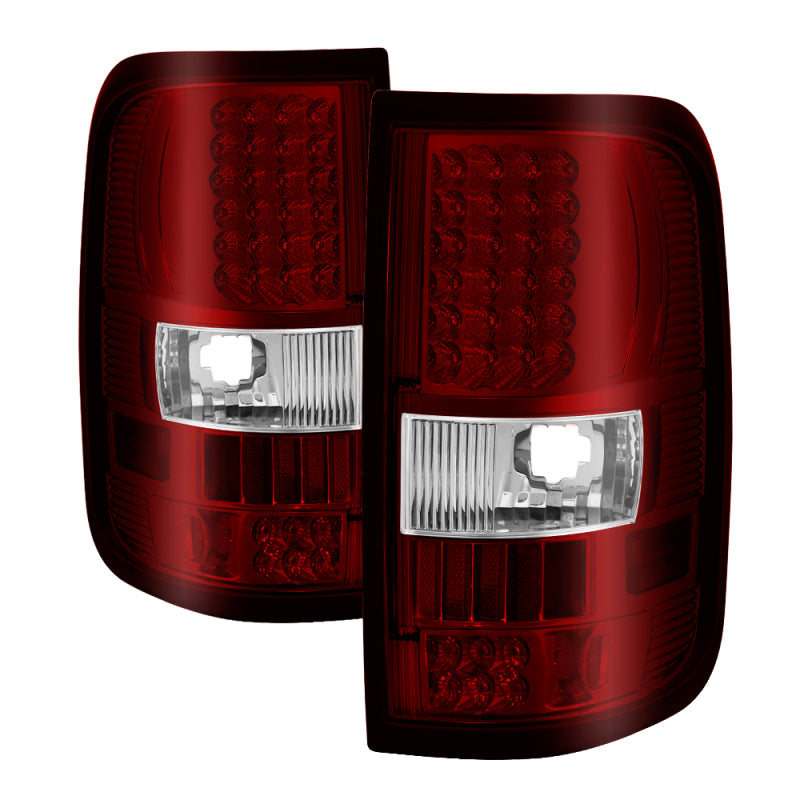 Xtune Ford F150 Styleside 04-08 LED Tail Lights Red Clear ALT-ON-FF15004-LED-RC - Mammoth Racing -