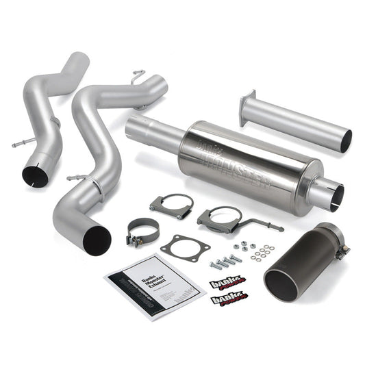 Banks Power 02-05 Chevy 6.6L EC/CCLB Monster Exhaust System - SS Single Exhaust w/ Black Tip - Mammoth Racing -