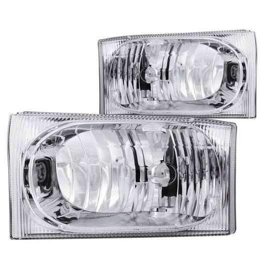 ANZO 2000-2004 Ford Excursion Crystal Headlights Chrome 2pc - My Store