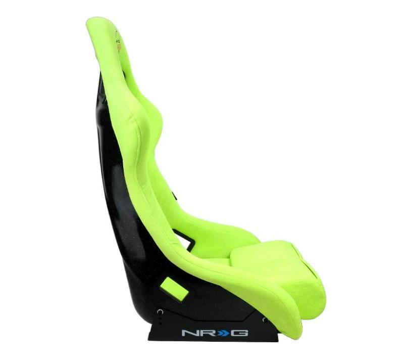 NRG FRP Bucket Seat PRISMA Edition - Large (Neon Green Alcantara/  Pearlized Back) - My Store