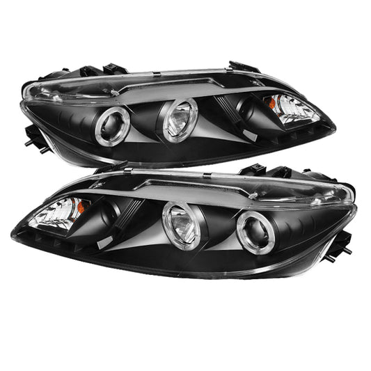 Spyder Mazda 6 03-05 With Fog Lights Projector Headlights LED Halo DRL Blk PRO-YD-M603-FOG-DRL-BK - Mammoth Racing -