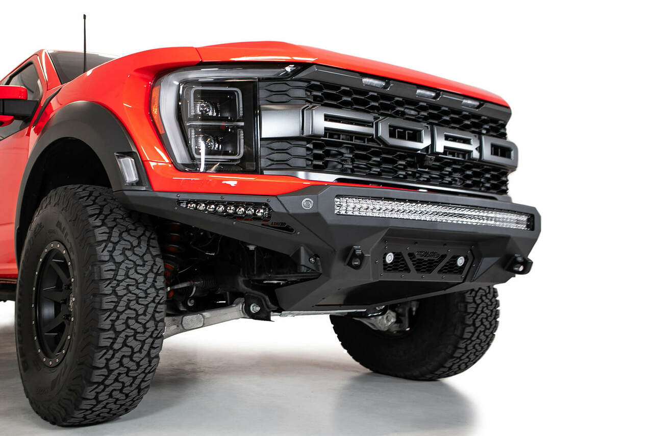 Addictive Desert Designs 2022+ Ford Raptor Stealth Fighter R Bumper w/ 2 Cube Lights - Hammer Black - My Store