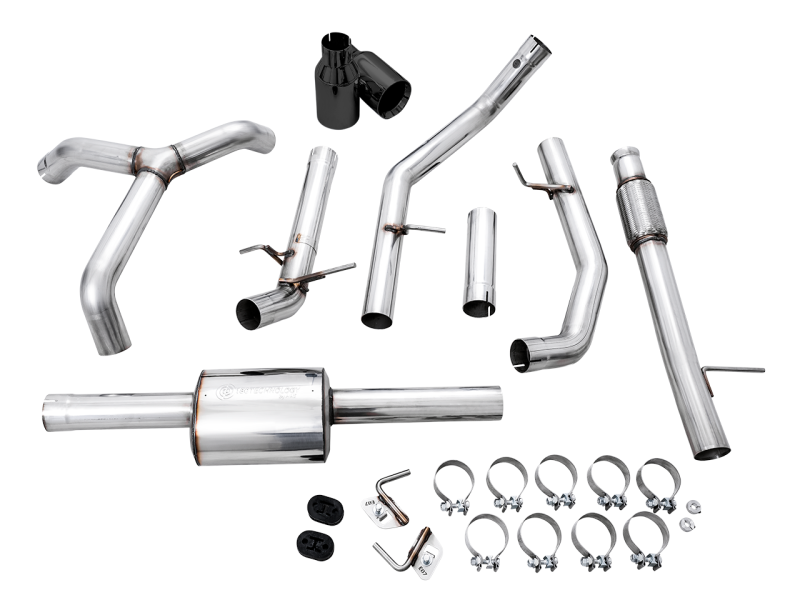 AWE Tuning 4th Gen GM 1500 5.3L 0FG Catback Split Rear Exit (Flat Bumper) - Dual Diamond Tips - Mammoth Racing -