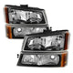 Xtune Chevy Silverado 2500HD 03-06 Crystal Headlights w/ Bumper Lights Black HD-JH-CSIL03-AM-BK-SET - Mammoth Racing -