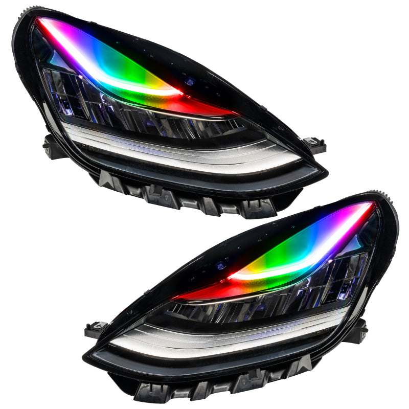 Oracle 17-21 Tesla Model 3 Headlight DRL Upgrade Kit - ColorSHIFT w/ BC1 Controller - Mammoth Racing -