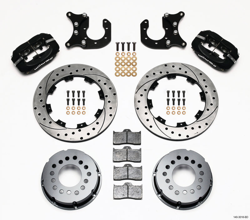 Wilwood Forged Dynalite P/S Rear Kit Drilled Rotor Ford 8.8 w/2.5in Offset-5 Lug - My Store