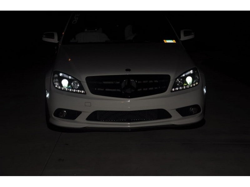 Spyder Mercedes Benz C-Class 08-11 Projector Headlights Halogen - DRL Blk PRO-YD-MBW20408-DRL-BK - Mammoth Racing -