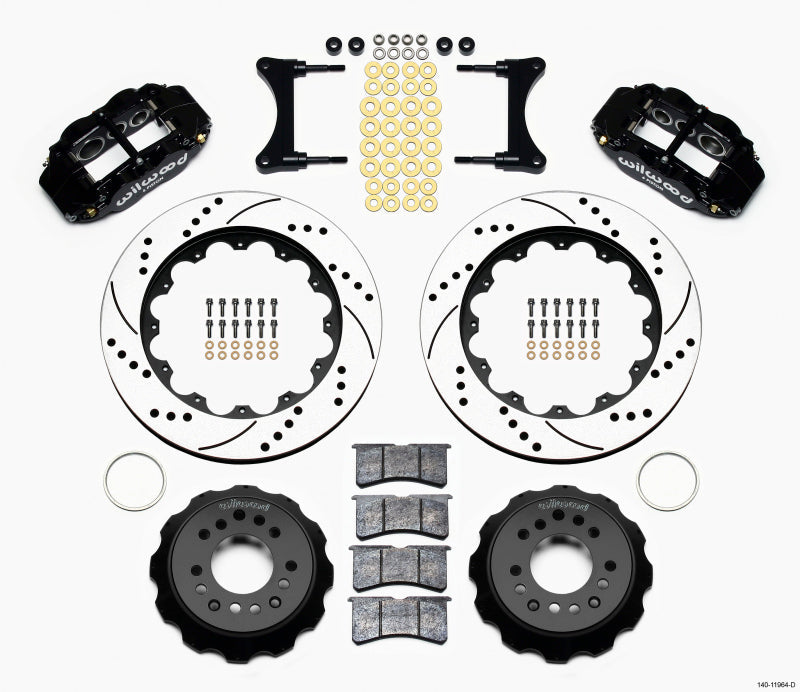 Wilwood Narrow Superlite 6R Front Hat Kit 14.00in Drilled 93-96 Mazda RX7 - Mammoth Racing -