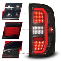 ANZO 14-18 GMC Sierra 1500 Full LED Taillights Black Housing Smoke Lens (w/C Light Bars) - My Store