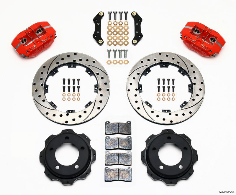 Wilwood Dynapro Rear Kit 12.19in Drill-Red Backdraft Cobra (bmw E36 Based) - Mammoth Racing -