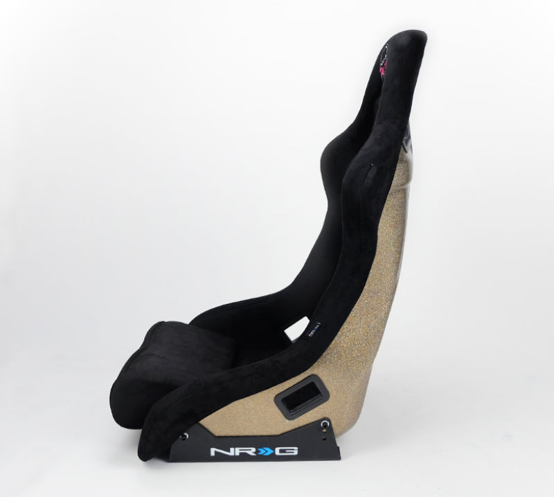 NRG FRP Bucket Seat ULTRA Edition - Large (Black Alcantara/Gold Glitter Back) - My Store