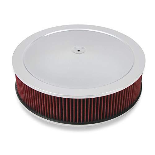 4150 Drop Base Air Cleaner Chrome W/4" Red Washable Gauze Filter - Mammoth Racing -120-4140