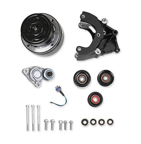 Holley 20-140bk LS A/C Accessory Drive Kit - Includes R4 A/C Compressor, Tensioner, Pulleys- Black Finish - Mammoth Racing -20-140BK