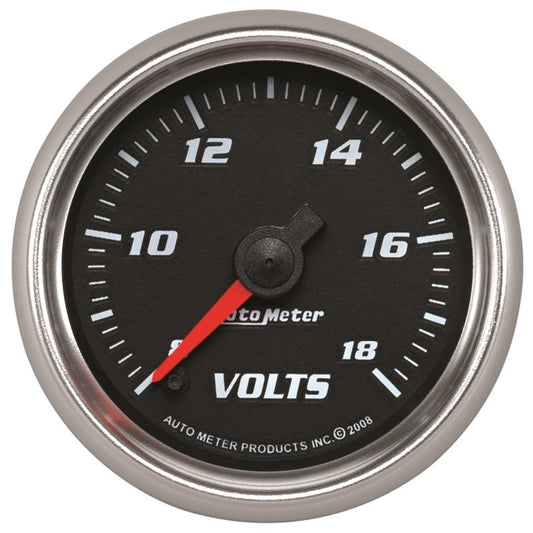 Autometer Pro-Cycle Gauge Voltmeter 2 1/16in 18V Digital Stepper Motor Black - My Store