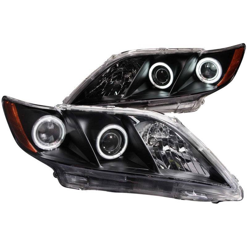 ANZO 2007-2009 Toyota Camry Projector Headlights w/ Halo Black - My Store