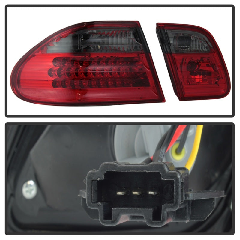Xtune Mercedes Benz W210 E-Class 96-02 LED Tail Lights Red Smoke ALT-CL-MBW210-LED-RSM - Mammoth Racing -