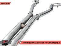 AWE Tuning 2017+ Challenger 5.7L Touring Edition Exhaust - Non-Resonated - Chrome Silver Quad Tips - Mammoth Racing -