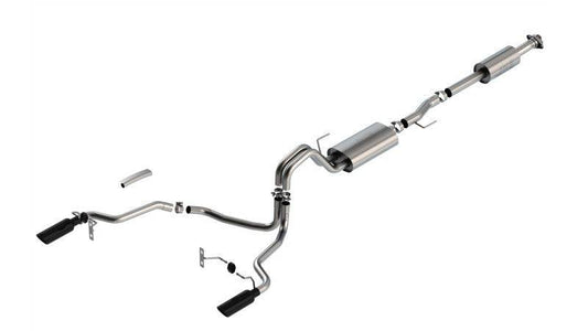 Borla F-150 2021 2.7L/3.5L 4dr CC SB EC STB Lar/KingR/Plnm/LTD 3/2.25 SRE CB Touring BLK CHR Tips - Mammoth Racing -