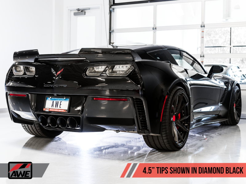 AWE Tuning 14-19 Chevy Corvette C7 Z06/ZR1 Touring Edition Axle-Back Exhaust w/Black Tips - Mammoth Racing -