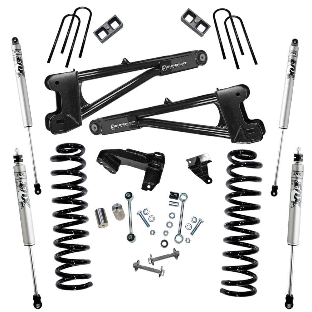 Superlift 08-10 Ford F-250 SuperDuty 4WD Diesel 4in Lift Kit w/ Repl Radius Arms/Fox 2.0 Shocks - Mammoth Racing -