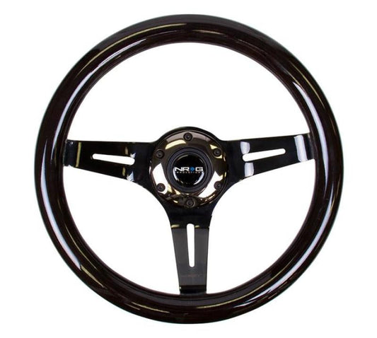 NRG Classic Wood Grain Steering Wheel (310mm) White w/Neochrome 3-Spoke Center - My Store