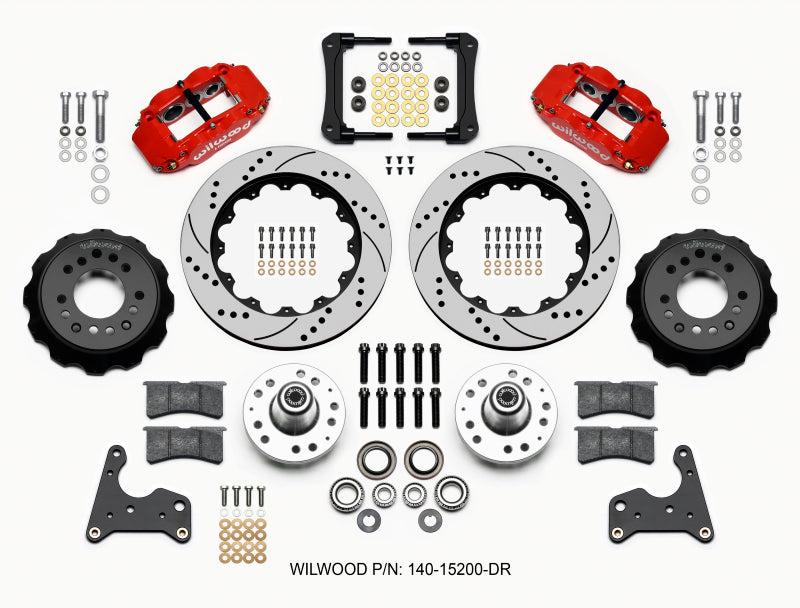 Wilwood Narrow Superlite 6R Front Hub Kit 14.00in Drill Red 65-72 CDP C Body -Drum - My Store