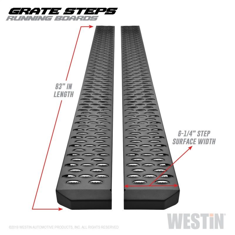 Westin Grate Steps Running Boards 83 in - Textured Black - Mammoth Racing -
