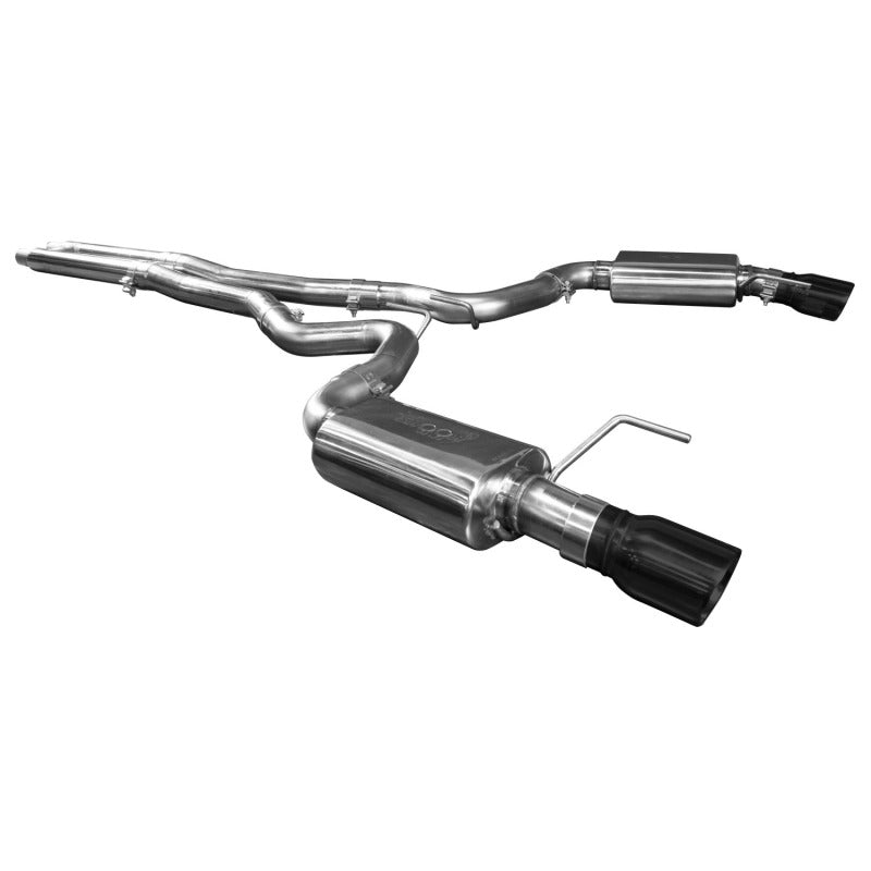 Kooks 15+ Mustang 5.0l 4V Convertible 3in Cat-Back w/ H-Pipe 4in Slash Cut Black Tips Exhaust - Mammoth Racing -
