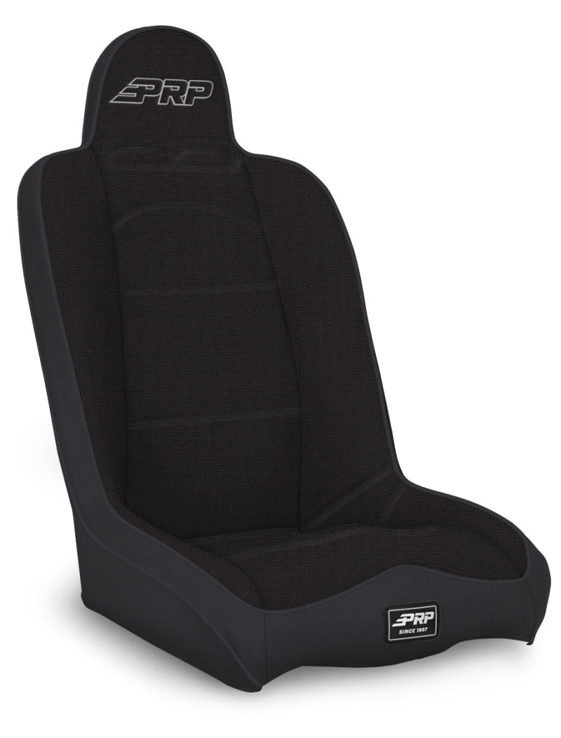 PRP Daily Driver High Back Suspension Seat (Two Neck Slots) - All Black - Mammoth Racing -