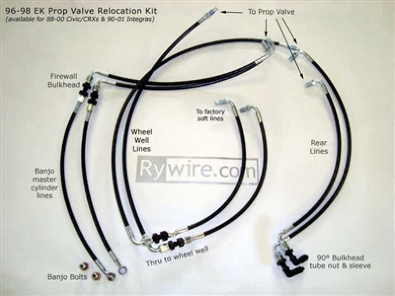 Rywire Proportion Valve Relocation Kit (Drop Ship Only - On PO Note Vehicle and Master Cyl Type) - Mammoth Racing -