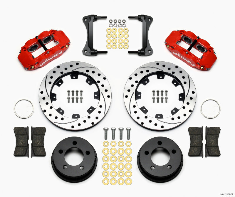 Wilwood Narrow Superlite 4R Front Kit 12.19in Drilled Red 87-89 Jeep YJ - Mammoth Racing -