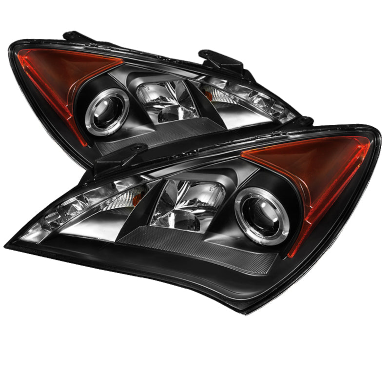 Spyder Hyundai Genesis 10-12 Projector Halogen Model- LED Halo DRL Blk PRO-YD-HYGEN09-DRL-BK - Mammoth Racing -