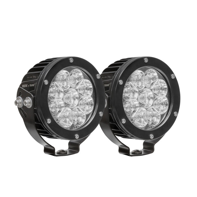 Westin Axis LED Auxiliary Light 4.75 inch Round Flood w/3W Osram (Set of 2) - Black - Mammoth Racing -