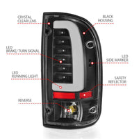 ANZO 95-00 Toyota Tacoma LED Taillights Black Housing Clear Lens (Pair) - My Store