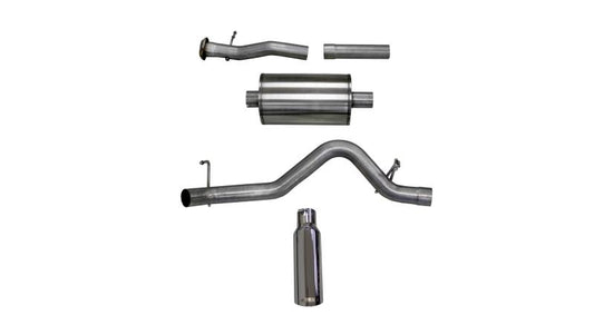 Corsa 2017 Chevy Colorado 3.6L Crew Cab Sport Cat-Back System Single Rear Exit Polished Tips - Mammoth Racing -