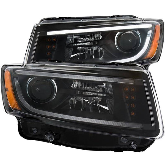 ANZO 2014-2015 Jeep Grand Cherokee Projector Headlights w/ Plank Style Design Black - My Store