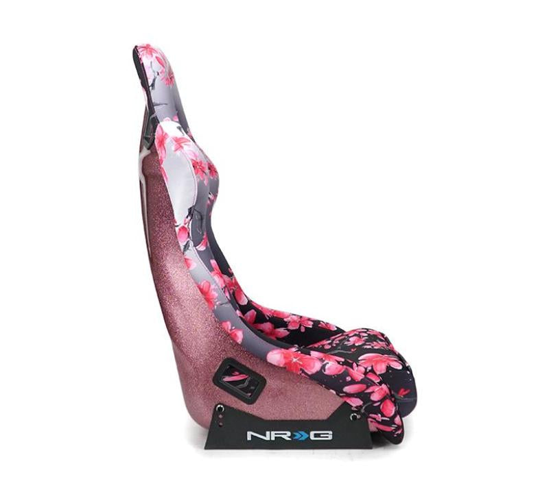 NRG FRP Bucket Seat PRISMA Japanese Cherry Blossom Edition W/ Pink Pearlized Back - Large - My Store