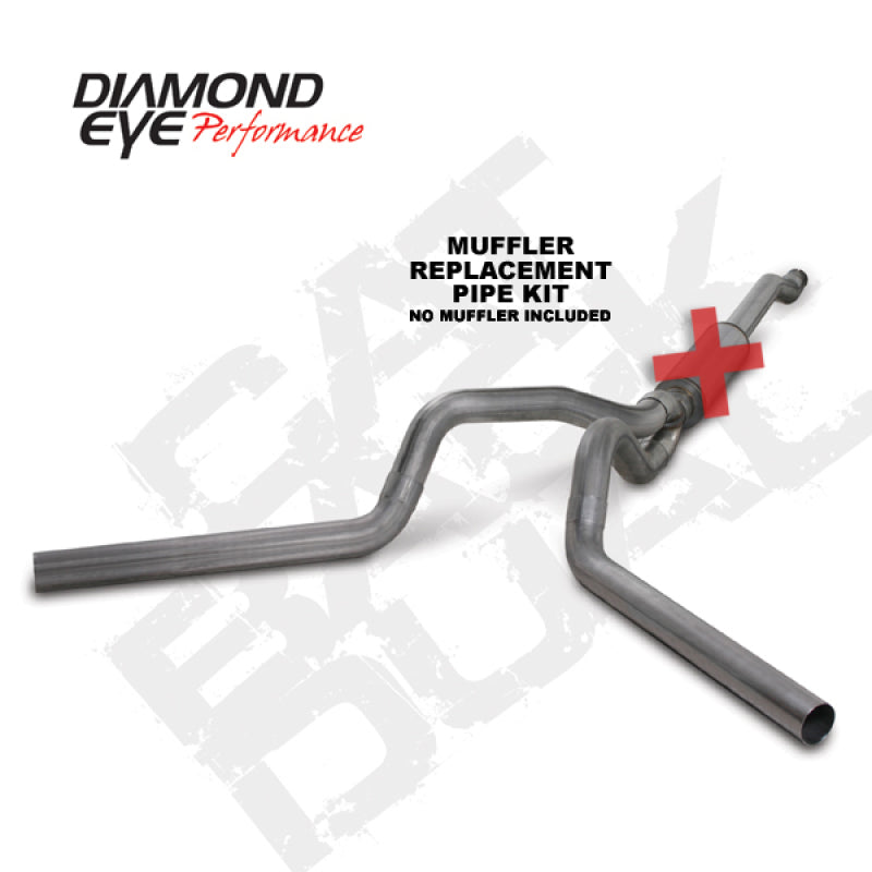 Diamond Eye KIT 4in CB MFLR RPLCMENT PIPE DUAL SS: 03-07 FORD 6.0L F250/F350 - Mammoth Racing -