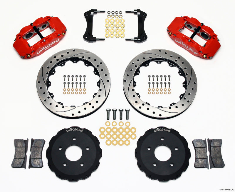 Wilwood Narrow Superlite 6R Front Hat Kit 13.06in Drill Red Backdraft Cobra (bmw E36 Based) - Mammoth Racing -