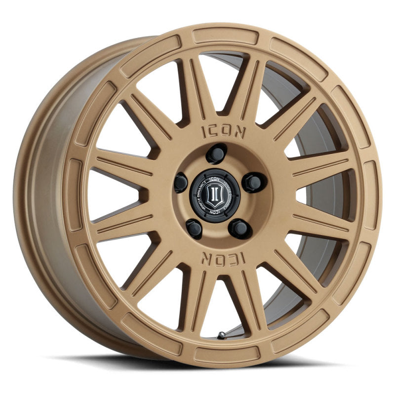 Icon Ricochet 17x8 5x100 38mm Offset 6in BS Satin Gold Wheel - Mammoth Racing -