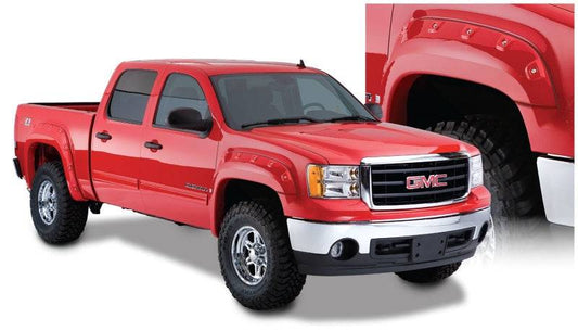 Bushwacker 07-14 GMC Sierra 2500 HD Fleetside Cutout Style Flares 4pc 78.7/97.6in Bed - Black - Mammoth Racing -